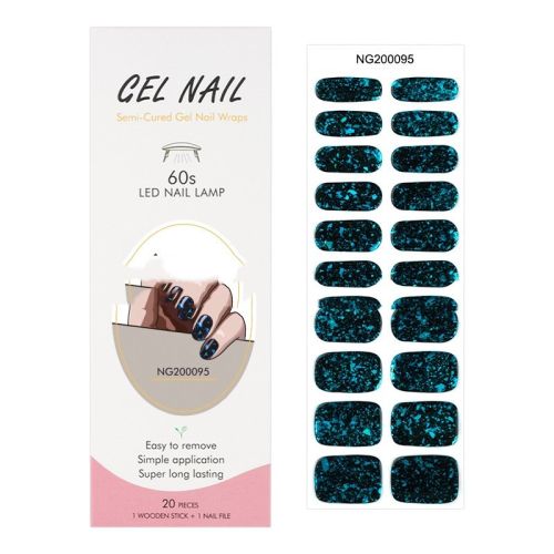 Gel 20 Finger Phototherapy Light UV Polish Half Baked Nail Stickers Gel 20 Finger Phototherapy Light UV Polish Half Baked Nail Stickers