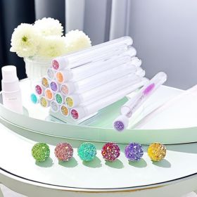 Reusable Eyebrow Brush Tube Disposable Eyelash Brush Eyebrow Brush Replaceable Dust-proof Sparkling Broken Diamond Makeup Brush (Color: 50pcs)